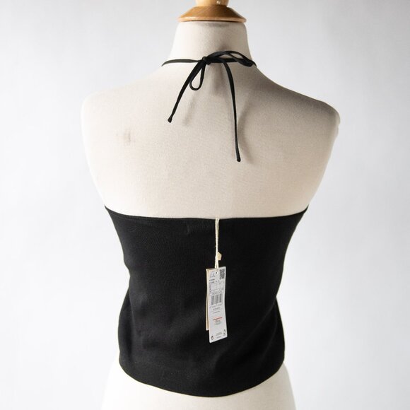 Mango Alberta Crop Tie Neck Halter Tank Top - Picture 4 of 11